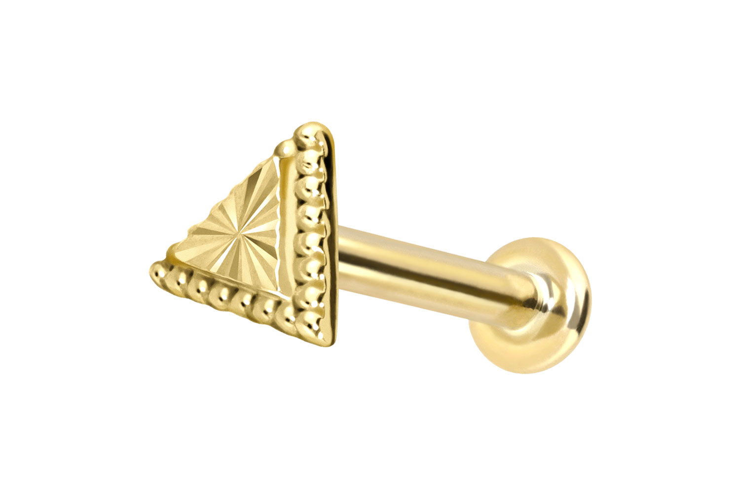 14 Karat Gold Labret Piercing mit Push Fit DREIECK